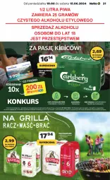Gazetka promocyjna Netto - Od Poniedziałku - Gazetka - ważna od 15.06 do 15.06.2024 - strona 21 - produkty: Piwa, Piwo, Gra, Kasztelan, Carlsberg