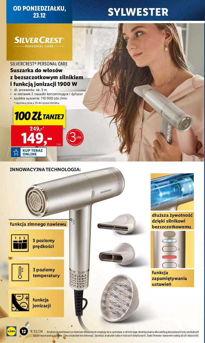 Gazetka promocyjna Lidl - GAZETKA - ważna 23.12 do 28.12.2024 - strona 12 - produkty: Silvercrest, Suszarka