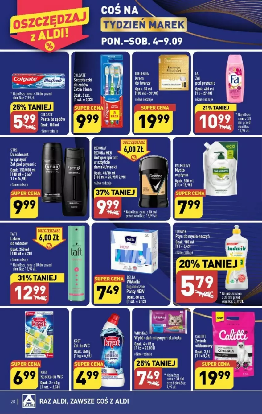 Gazetka promocyjna Aldi - ważna 04.09 do 09.09.2023 - strona 13 - produkty: Bell, Bella, Colgate, Kret, LG, Mydło, Pasta do zębów