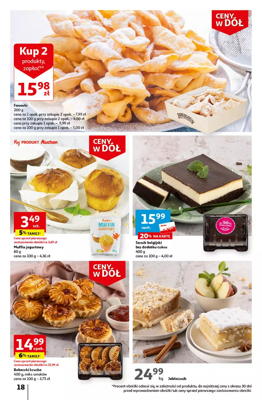 Gazetka promocyjna Auchan - Gazetka Ceny w dół Część 4 Hipermarket Auchan - ważna 25.01 do 31.01.2024 - strona 18 - produkty: Babeczki, Jogurt, LG, Ser