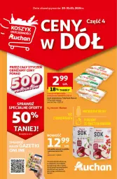 Gazetka promocyjna Auchan - Gazetka Ceny w dół Część 4 Hipermarket Auchan - Gazetka - ważna od 31.01 do 31.01.2024 - strona 1 - produkty: Sok, Ser, Por, Piątnica, Serek, Twój Smak