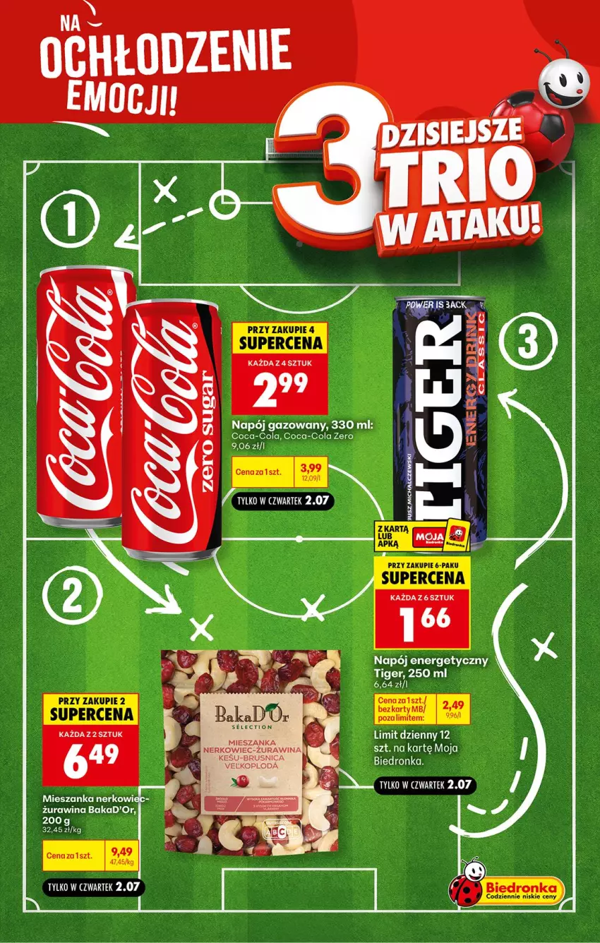 Gazetka promocyjna Biedronka - Gazetka - ważna 02.07 do 09.07.2026 - strona 3 - produkty: Coca-Cola, Mieszanka nerkowiec, Napój, Napój energetyczny, Napój gazowany, Tiger