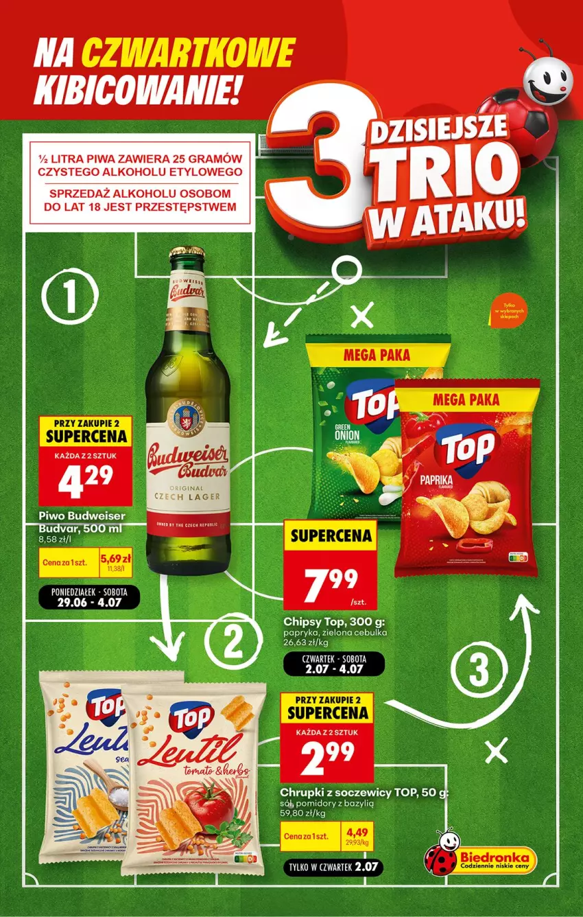 Gazetka promocyjna Biedronka - Gazetka - ważna 02.07 do 09.07.2026 - strona 4 - produkty: Bazyl, BIC, Chipsy, Chrupki, Cif, Fa, Gra, Papryka, Piwa, Piwo, Pomidory, Ser, Top
