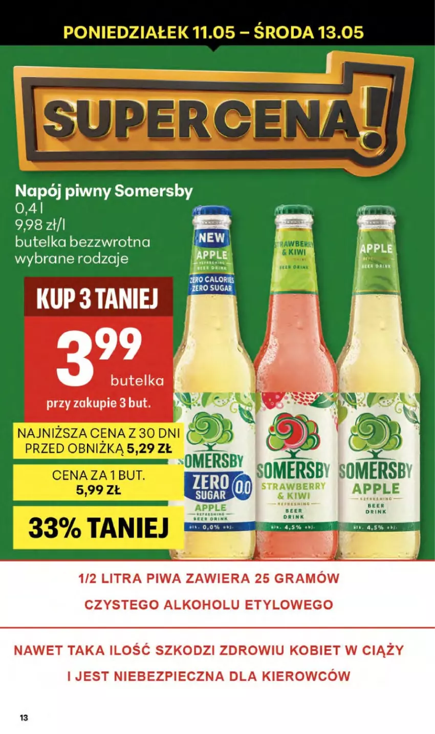 Gazetka promocyjna Delikatesy Centrum - Franczyza DC19 Czwartek - ważna 07.05 do 13.05.2026 - strona 13 - produkty: Fa, Gra, Napój, Piec, Piwa, Somersby