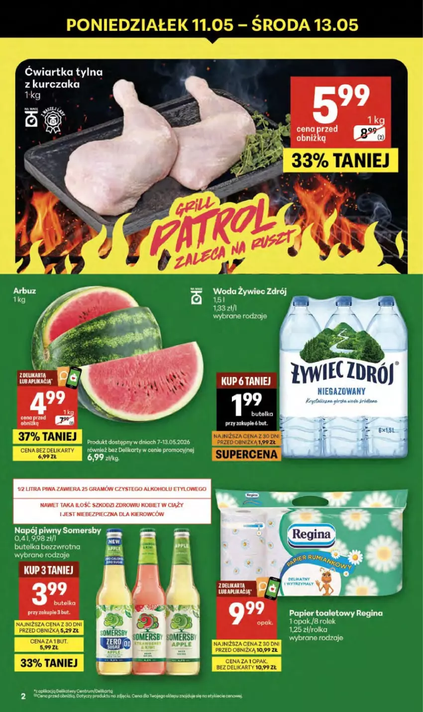 Gazetka promocyjna Delikatesy Centrum - Franczyza DC19 Czwartek - ważna 07.05 do 13.05.2026 - strona 2 - produkty: Gin, Gra, Kurczak, Napój, Piec, Piwa, Somersby, Woda