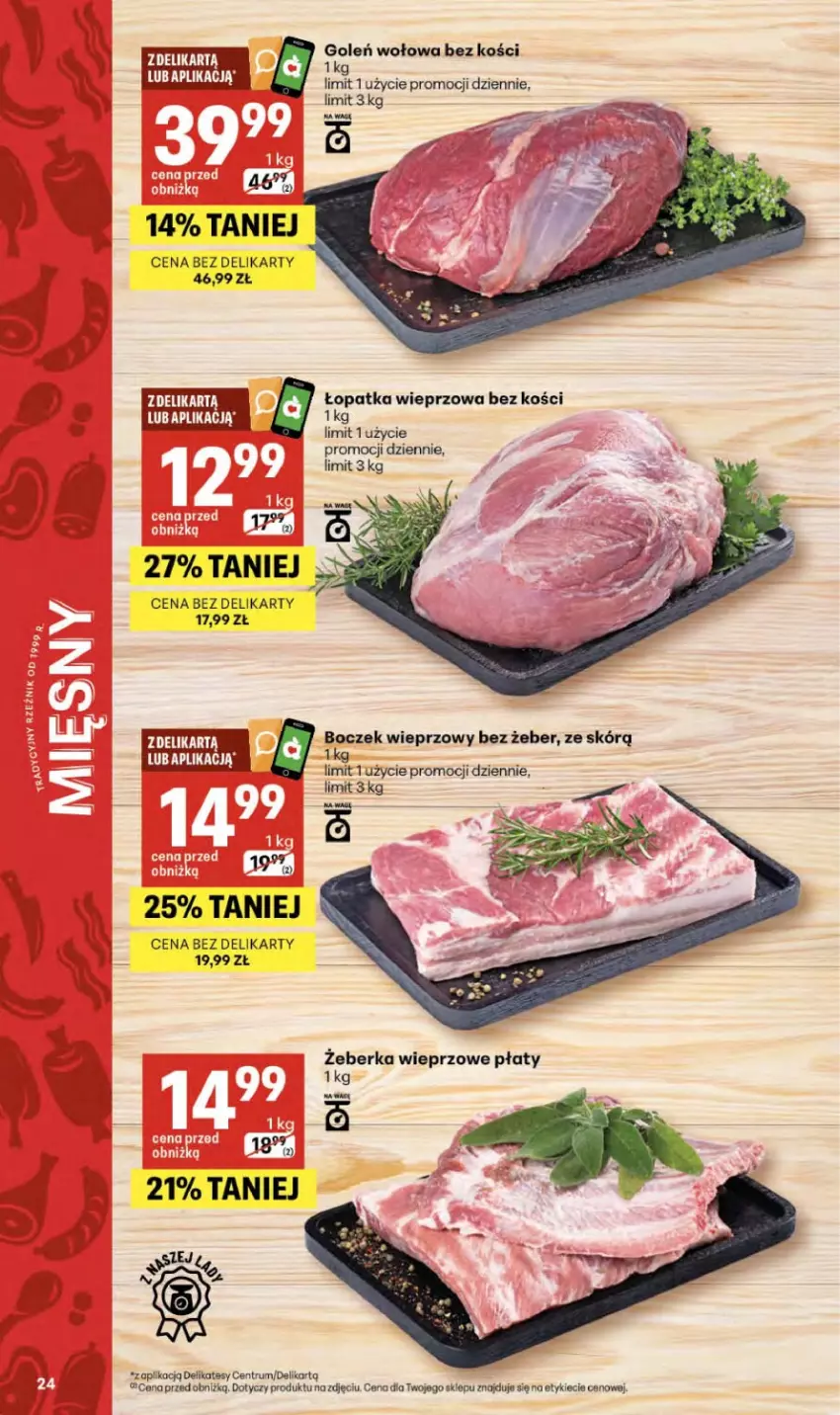 Gazetka promocyjna Delikatesy Centrum - Franczyza DC19 Czwartek - ważna 07.05 do 13.05.2026 - strona 24 - produkty: Boczek, Boczek wieprzowy, Rum, Wagi