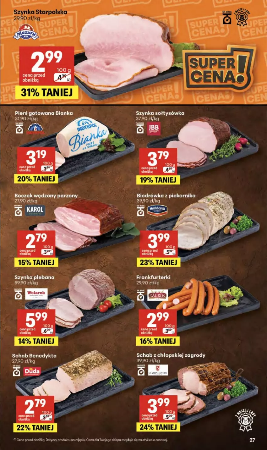 Gazetka promocyjna Delikatesy Centrum - Franczyza DC19 Czwartek - ważna 07.05 do 13.05.2026 - strona 27 - produkty: Bianka, Boczek, Schab Benedykta, Szynka