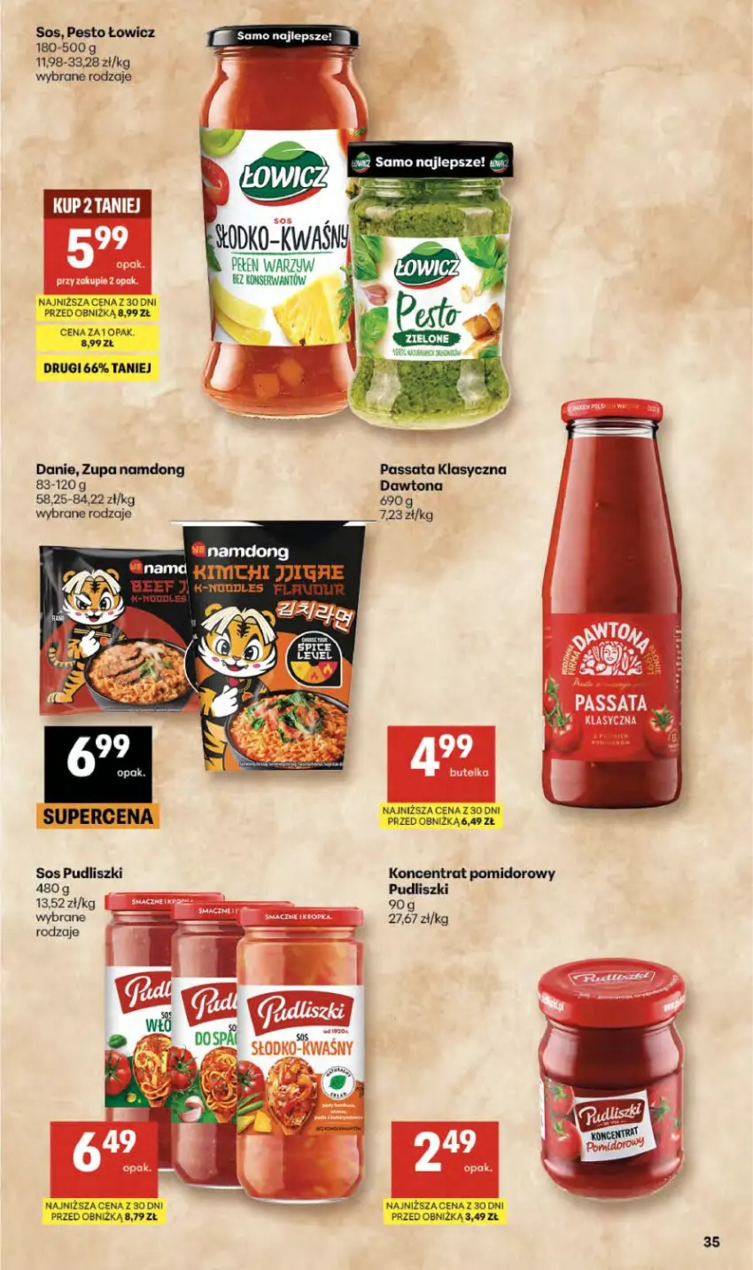 Gazetka promocyjna Delikatesy Centrum - Franczyza DC19 Czwartek - ważna 07.05 do 13.05.2026 - strona 35 - produkty: Dawtona, Koncentrat pomidorowy, Pesto, Pudliszki, Ser, Sos, Zupa