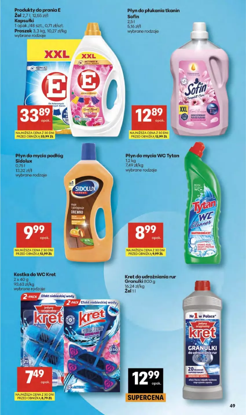 Gazetka promocyjna Delikatesy Centrum - Franczyza DC19 Czwartek - ważna 07.05 do 13.05.2026 - strona 49 - produkty: Gin, Gra, Kostka do wc, Kret, Lion, Płyn do mycia, Płyn do mycia podłóg, Płyn do płukania, Sidolux, Tytan