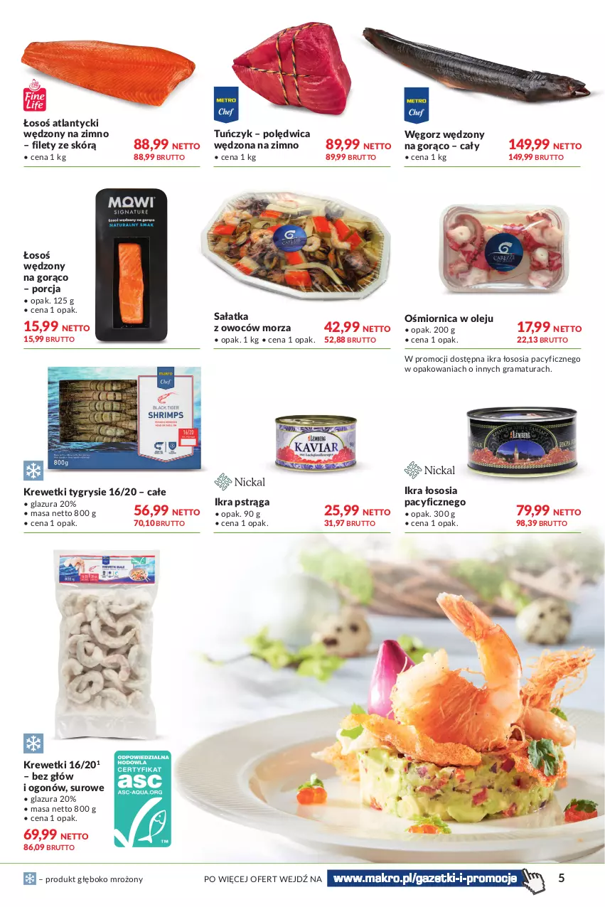 Gazetka promocyjna Makro - [Oferta specjalna] Delikatesy - ważna 01.04 do 18.04.2022 - strona 5 - produkty: Glazura, Gra, Gry, Krewetki, Lazur, Olej, Polędwica, Por, Pstrąg, Rama, Sałat, Sałatka, Sos, Tuńczyk