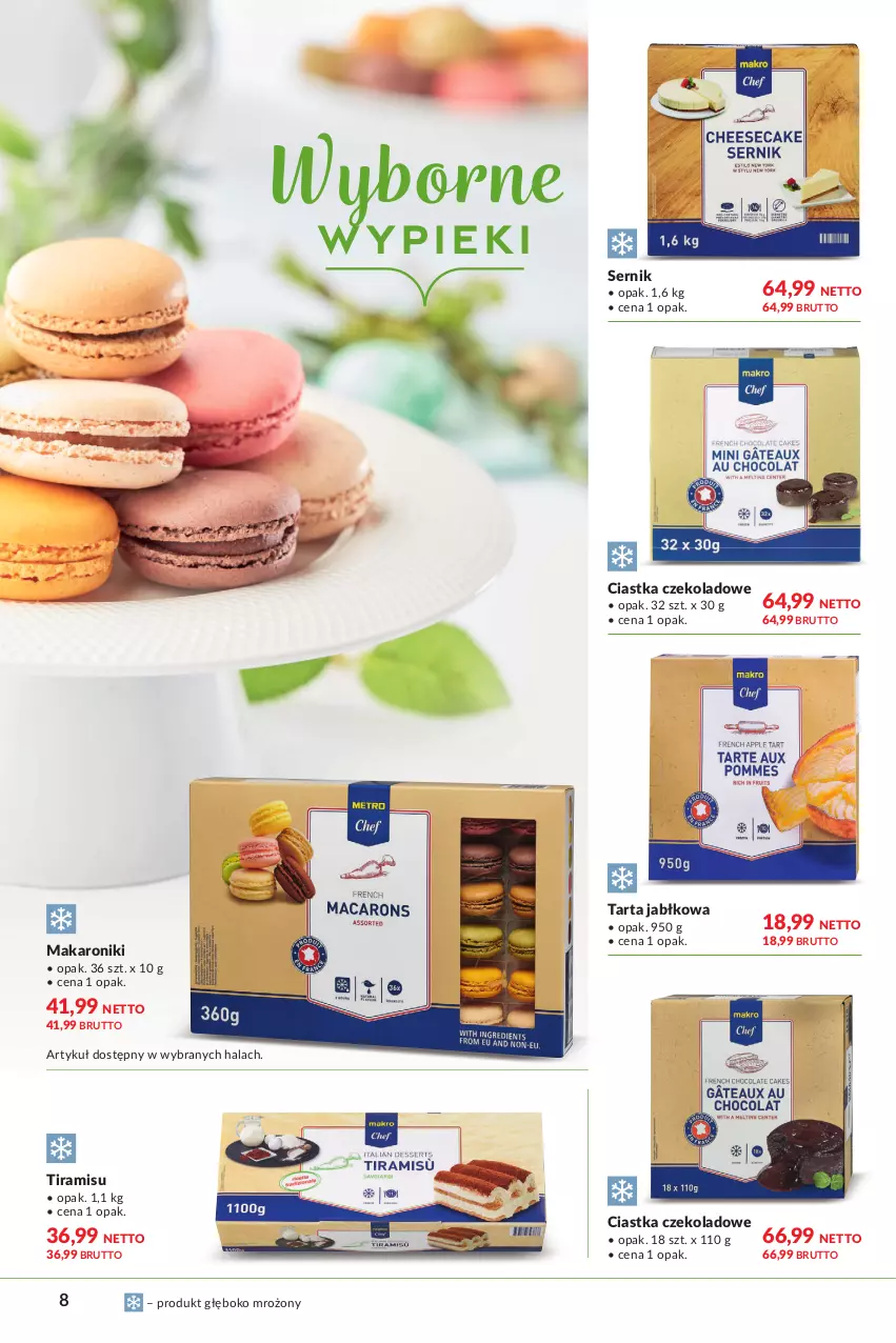 Gazetka promocyjna Makro - [Oferta specjalna] Delikatesy - ważna 01.04 do 18.04.2022 - strona 8 - produkty: Ciastka, Makaron, Ser, Tarta