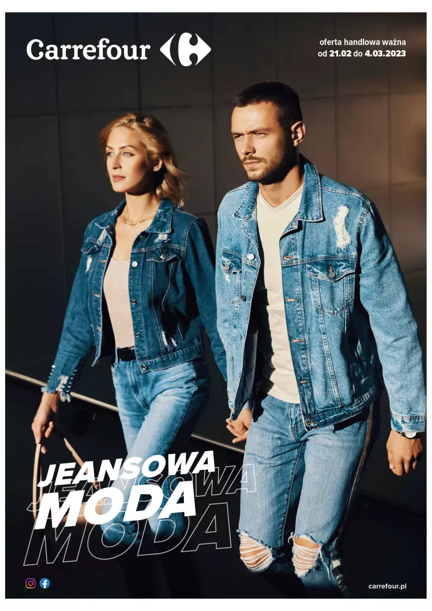 Gazetka promocyjna Carrefour - Gazetka Jeansowa moda - ważna 21.02 do 04.03.2023 - strona 1