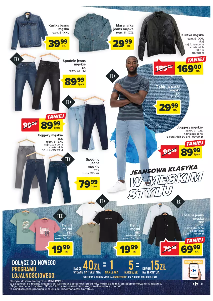 Gazetka promocyjna Carrefour - Gazetka Jeansowa moda - ważna 21.02 do 04.03.2023 - strona 13 - produkty: Klej, Kurtka, Spodnie, Spodnie jeans