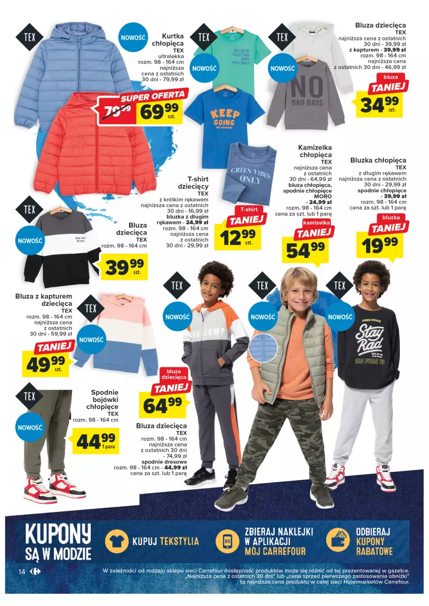 Gazetka promocyjna Carrefour - Gazetka Jeansowa moda - ważna 21.02 do 04.03.2023 - strona 16 - produkty: Bluza, Bluza z kapturem, Dres, Dzieci, HP, Kamizelka, Kurtka, Spodnie, Spodnie dresowe, T-shirt