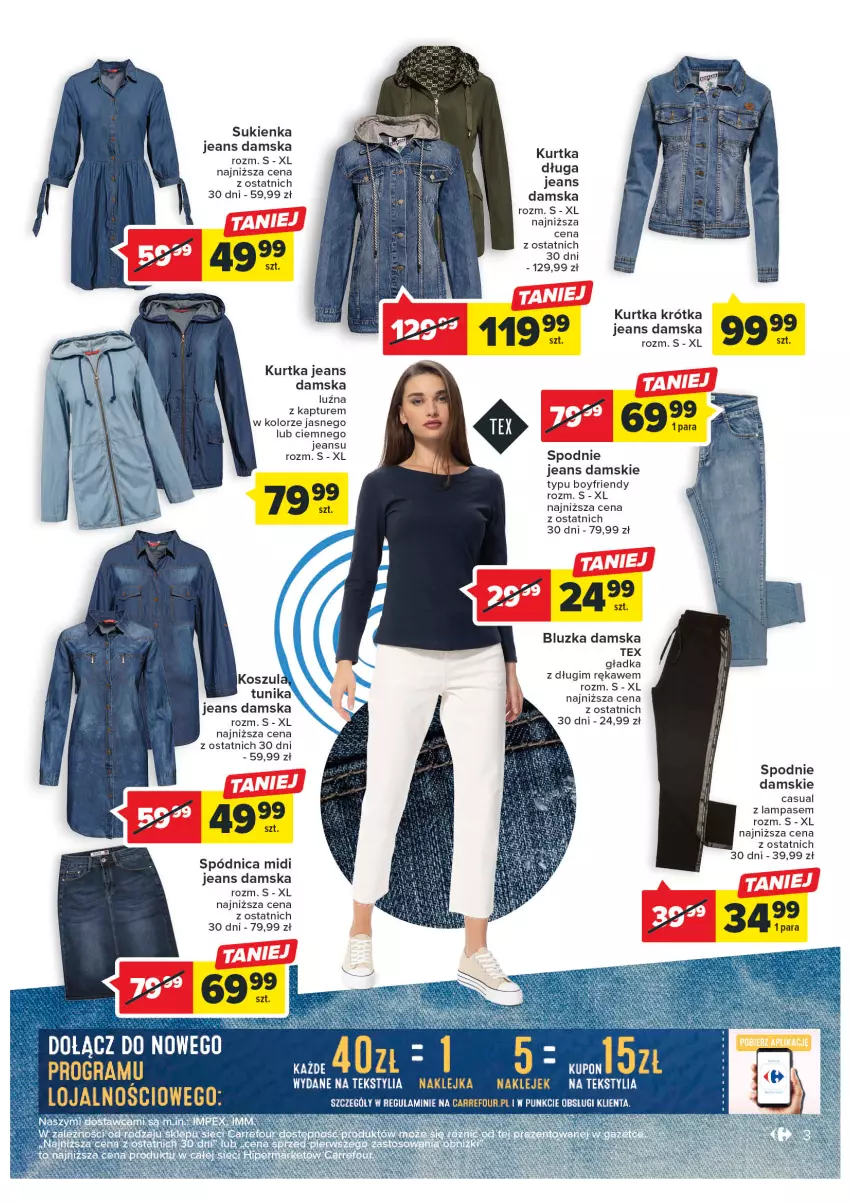 Gazetka promocyjna Carrefour - Gazetka Jeansowa moda - ważna 21.02 do 04.03.2023 - strona 5 - produkty: Gra, Klej, Kurtka, Lampa, Spódnica, Spodnie, Spodnie jeans, Sukienka