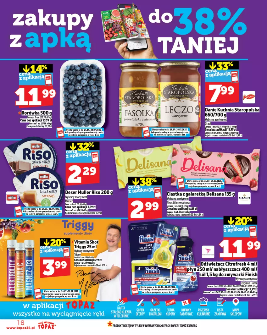 Gazetka promocyjna Topaz - Gazetka - ważna 24.07 do 30.07.2025 - strona 18 - produkty: Ciastka, Gry, Isana, Koc, Top