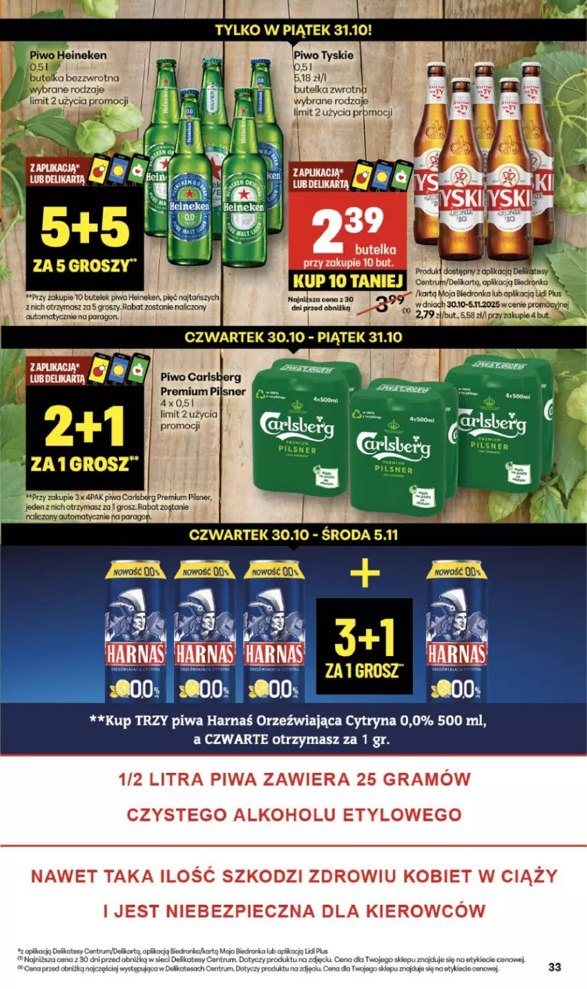 Gazetka promocyjna Delikatesy Centrum - Franczyza DC44 Czwartek - ważna 30.10 do 05.11.2025 - strona 33 - produkty: Gra, Harnaś, Piec, Piwa, Rum