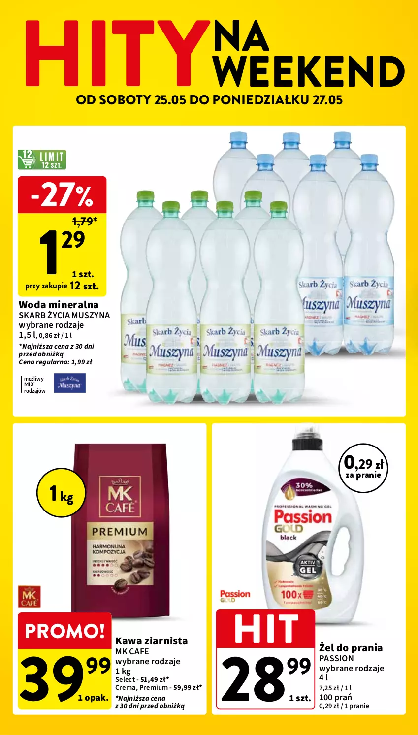 Gazetka promocyjna Intermarche - ważna 23.05 do 27.05.2024 - strona 16 - produkty: Kawa, Kawa ziarnista, Mus, Szyna, Woda, Woda mineralna