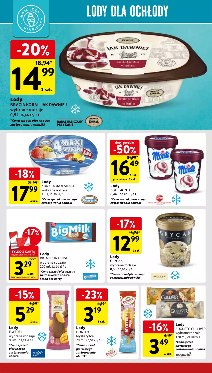 Gazetka promocyjna Intermarche - ważna 23.05 do 27.05.2024 - strona 30 - produkty: Big Milk, Gry, Hortex, Lody, Monte, Zott