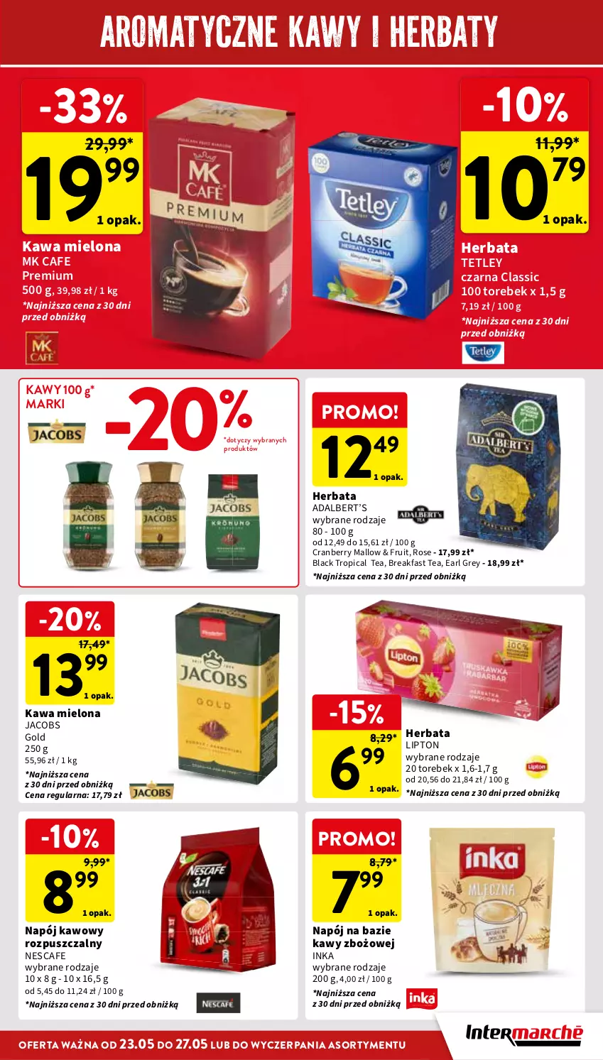 Gazetka promocyjna Intermarche - ważna 23.05 do 27.05.2024 - strona 31 - produkty: Earl Grey, Fa, Herbata, Inka, Jacobs, Kawa, Kawa mielona, Lack, Lipton, Napój, Tetley, Tropical