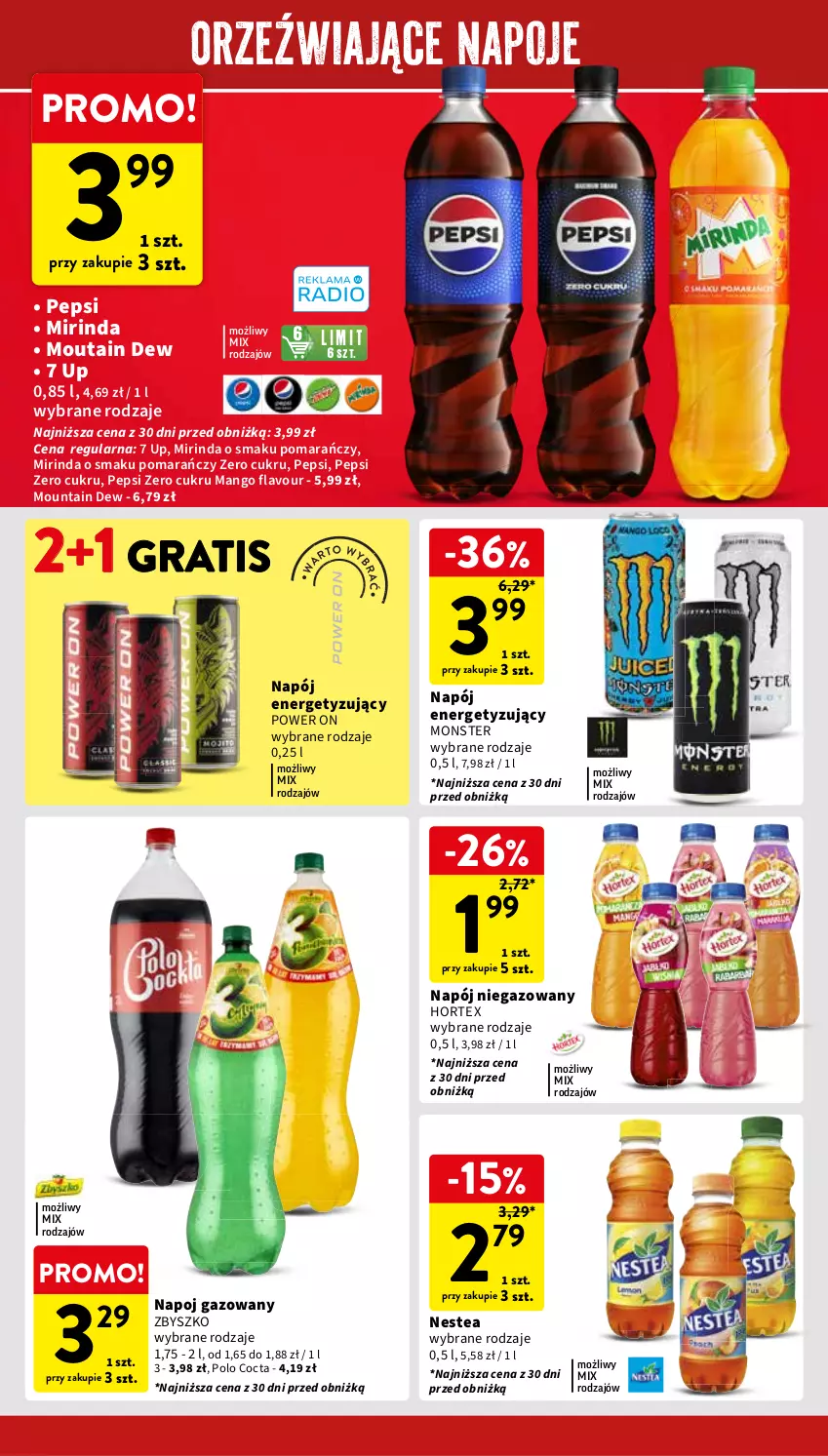 Gazetka promocyjna Intermarche - ważna 23.05 do 27.05.2024 - strona 34 - produkty: Gra, Hortex, Mango, Mirinda, Napój, Napój niegazowany, Napoje, Nestea, Pepsi