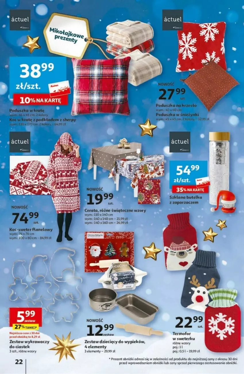 Gazetka promocyjna Auchan - ważna 30.11 do 06.12.2023 - strona 15 - produkty: Dzieci, Koc, Krzesło, LANA, Podkład, Poduszka, Stek, Sweter, Zaparzacz
