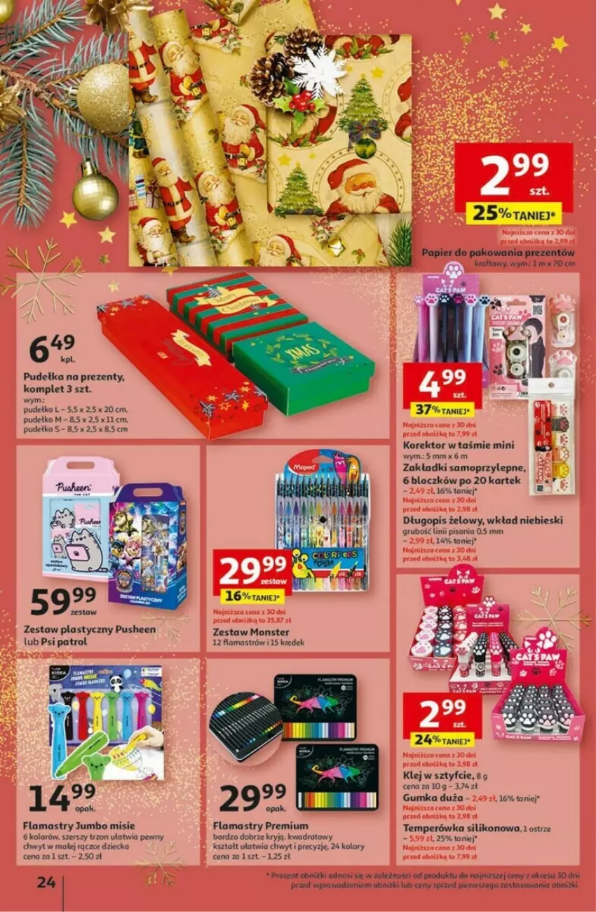 Gazetka promocyjna Auchan - ważna 30.11 do 06.12.2023 - strona 17 - produkty: Długopis, Flamastry, Klej, Mop, Psi Patrol, Pudełko
