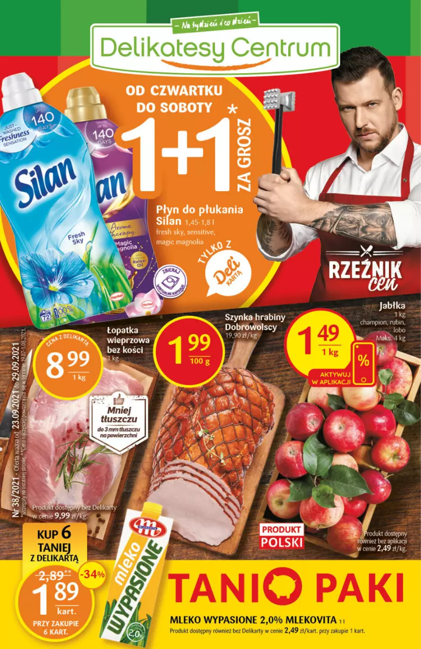 Gazetka promocyjna Delikatesy Centrum - Gazetka Delikatesy Centrum - ważna 23.09 do 29.09.2021 - strona 1 - produkty: Jabłka, Płyn do płukania, Rum, Silan