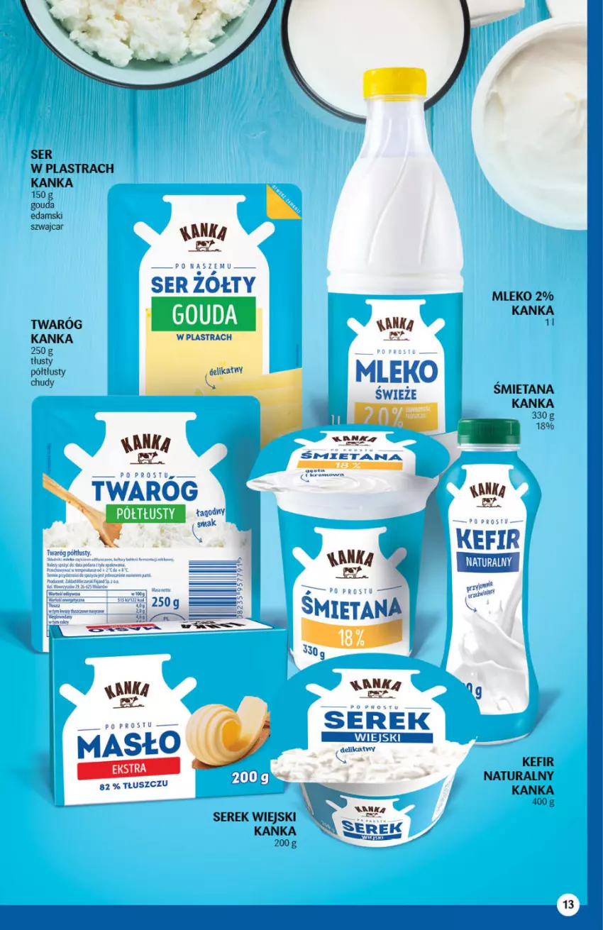 Gazetka promocyjna Delikatesy Centrum - Gazetka Delikatesy Centrum - ważna 23.09 do 29.09.2021 - strona 13 - produkty: Kefir, Masło, Mleko, Ser, Serek, Serek wiejski, Twaróg, Twaróg półtłusty, Warka