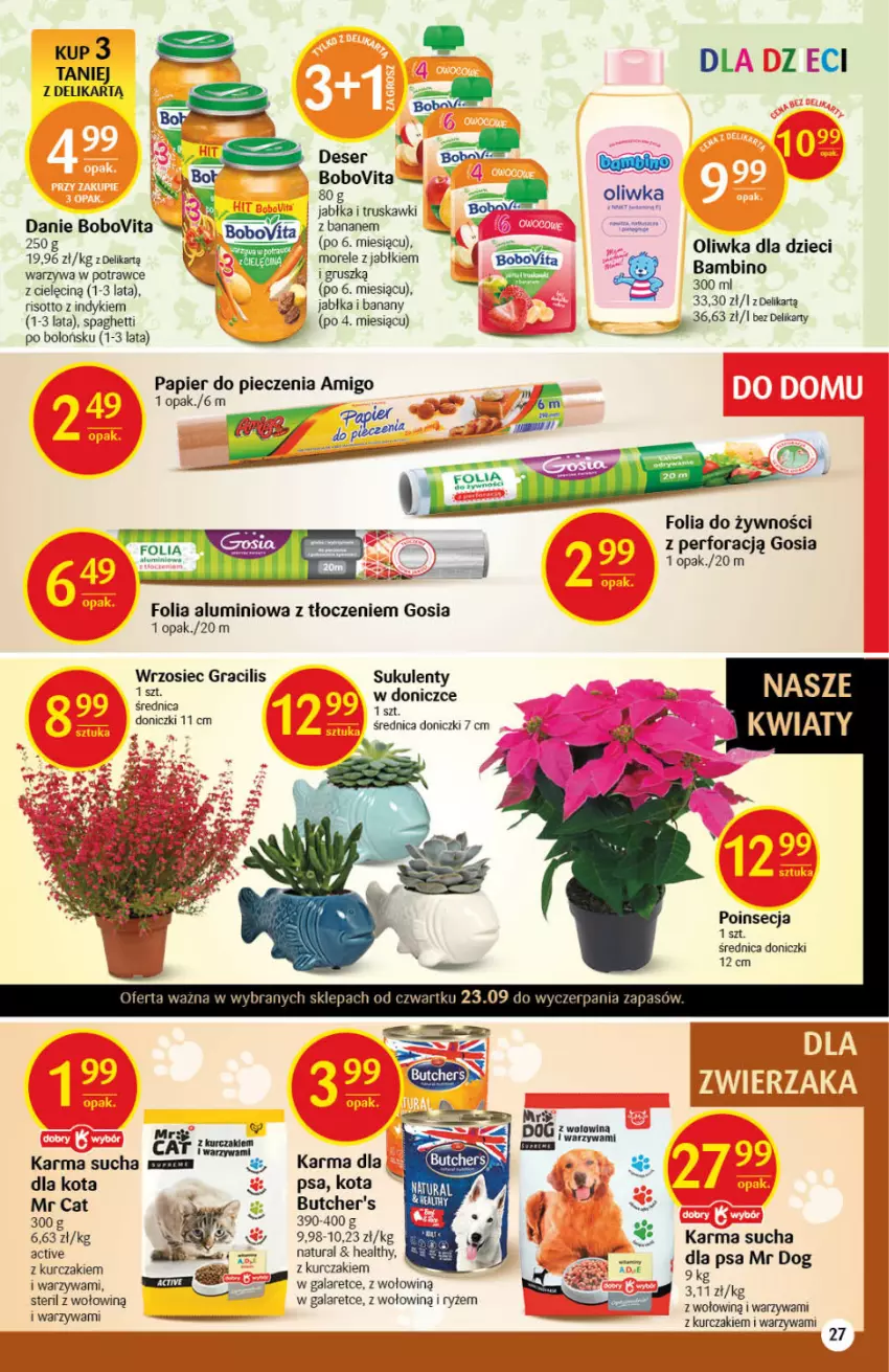 Gazetka promocyjna Delikatesy Centrum - Gazetka Delikatesy Centrum - ważna 23.09 do 29.09.2021 - strona 27 - produkty: Banany, BoboVita, Deser, Dzieci, Folia aluminiowa, Gala, Gra, Jabłka, Kurczak, Oliwka dla dzieci, Papier, Papier do pieczenia, Piec, Poinsecja, Ryż, Ser, Spaghetti, Warzywa