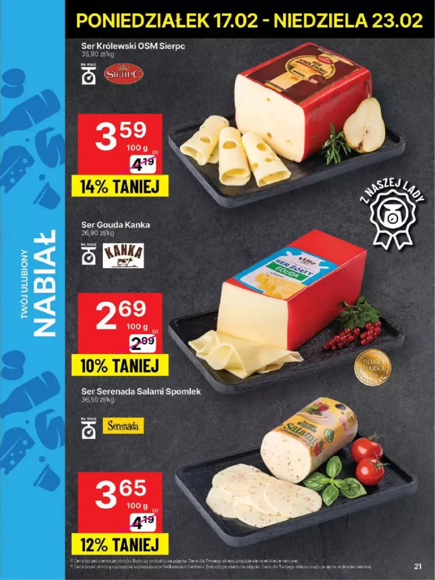 Gazetka promocyjna Delikatesy Centrum - ważna 17.02 do 23.02.2025 - strona 14 - produkty: Gouda, Królewski, Salami, Ser