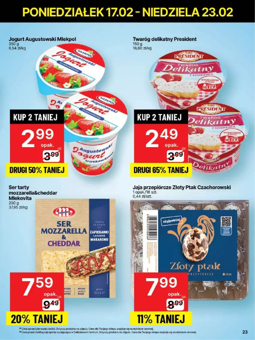 Gazetka promocyjna Delikatesy Centrum - ważna 17.02 do 23.02.2025 - strona 16 - produkty: Cheddar, Jaja, Mozzarella, Rum, Ser