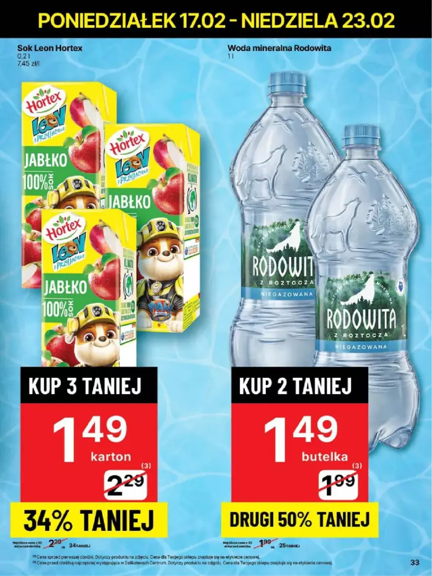 Gazetka promocyjna Delikatesy Centrum - ważna 17.02 do 23.02.2025 - strona 27 - produkty: Brit, Hortex, Leon, Rum, Sok, Woda, Woda mineralna