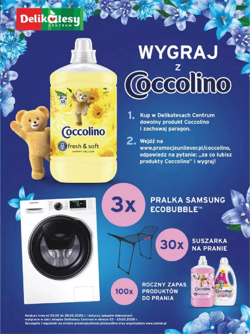 Gazetka promocyjna Delikatesy Centrum - ważna 17.02 do 23.02.2025 - strona 33 - produkty: Coccolino, Gra, Mola, Pralka, Rum, Samsung, Suszarka, Suszarka na pranie