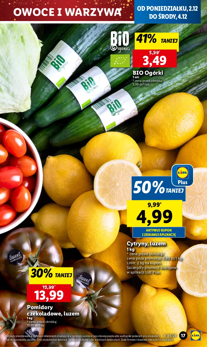 Gazetka promocyjna Lidl - GAZETKA - ważna 02.12 do 04.12.2024 - strona 19 - produkty: Cytryny, Owoce, Pomidory, Warzywa