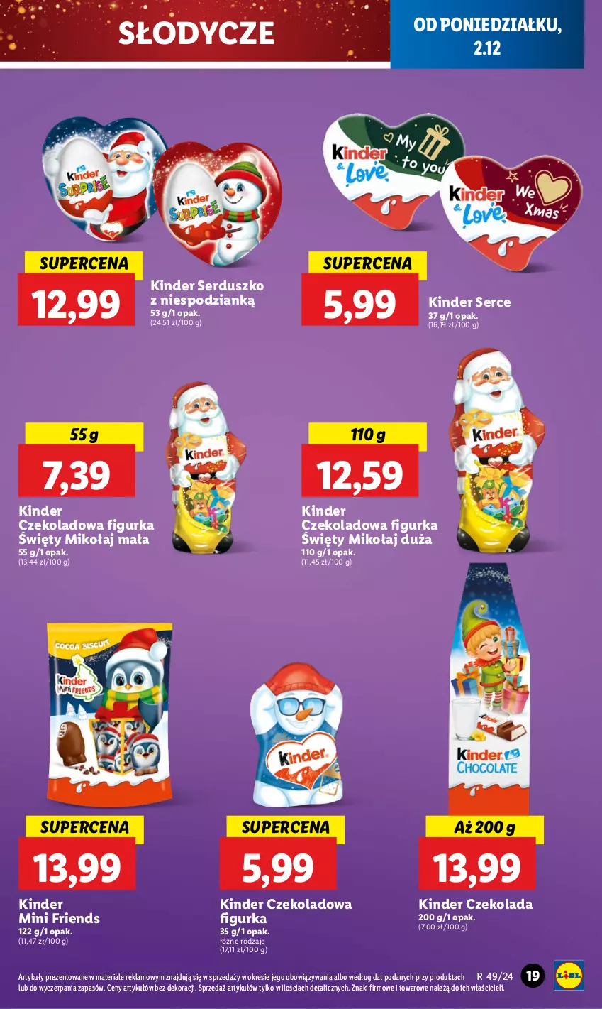 Gazetka promocyjna Lidl - GAZETKA - ważna 02.12 do 04.12.2024 - strona 21 - produkty: Czekolada, Kinder, Ser