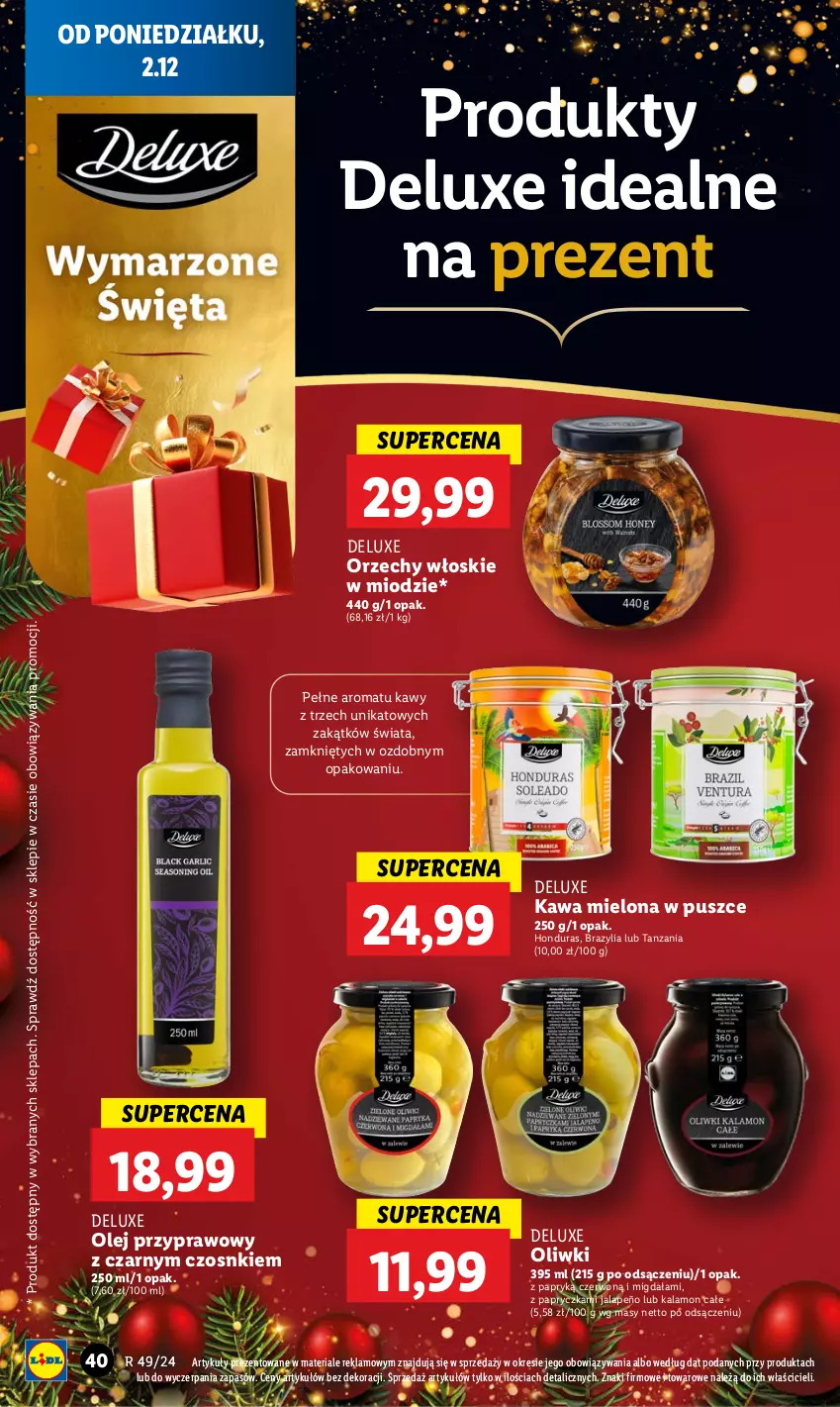 Gazetka promocyjna Lidl - GAZETKA - ważna 02.12 do 04.12.2024 - strona 42 - produkty: Kawa, Kawa mielona, Olej, Oliwki, Orzechy włoskie