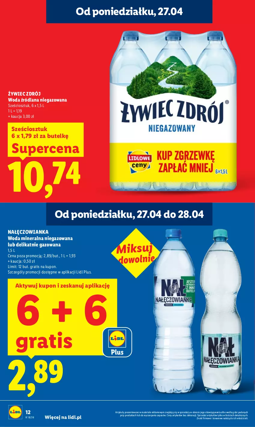Gazetka promocyjna Lidl - Gazetka ważna od 27.04 do 28.04 - ważna 27.04 do 28.04.2026 - strona 12 - produkty: Gra, LANA, Nałęczowianka, Woda, Woda mineralna
