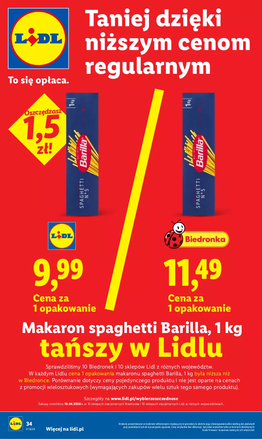 Gazetka promocyjna Lidl - Gazetka ważna od 27.04 do 28.04 - ważna 27.04 do 28.04.2026 - strona 34 - produkty: Barilla, Makaron, Por, Spaghetti