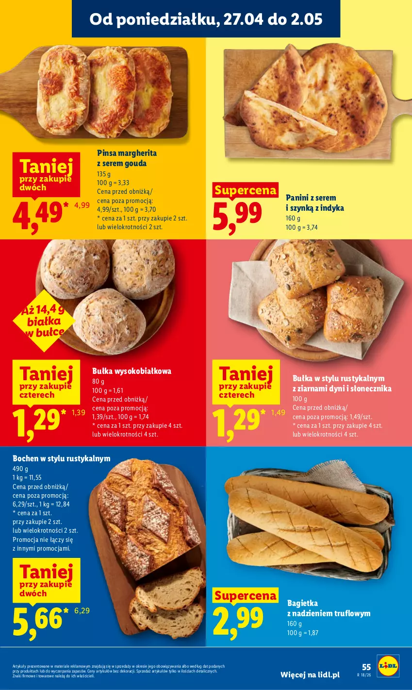 Gazetka promocyjna Lidl - Gazetka ważna od 27.04 do 28.04 - ważna 27.04 do 28.04.2026 - strona 55 - produkty: Bagietka, Bułka, Gouda, Rust, Ser, Sok