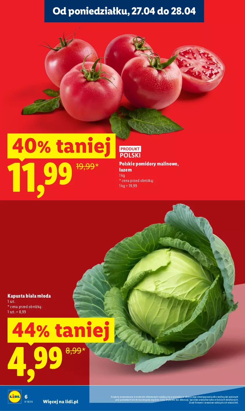 Gazetka promocyjna Lidl - Gazetka ważna od 27.04 do 28.04 - ważna 27.04 do 28.04.2026 - strona 6 - produkty: Pomidory