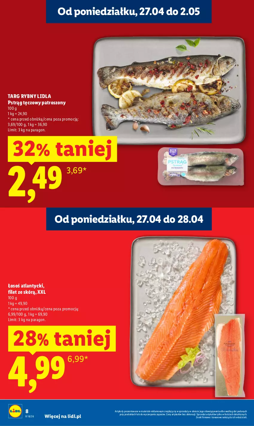 Gazetka promocyjna Lidl - Gazetka ważna od 27.04 do 28.04 - ważna 27.04 do 28.04.2026 - strona 8 - produkty: Pstrąg, Pstrąg tęczowy