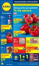 Gazetka promocyjna Lidl - Gazetka ważna od 27.04 do 28.04 - Gazetka - ważna od 28.04 do 28.04.2026 - strona 1 - produkty: Kurczak, Gra, Papryka czerwona, Papryka, Karkówka wieprzowa, Coca-Cola, PIKOK, Kiełbasa, Pomidory, Mleko, Kiełbasa śląska