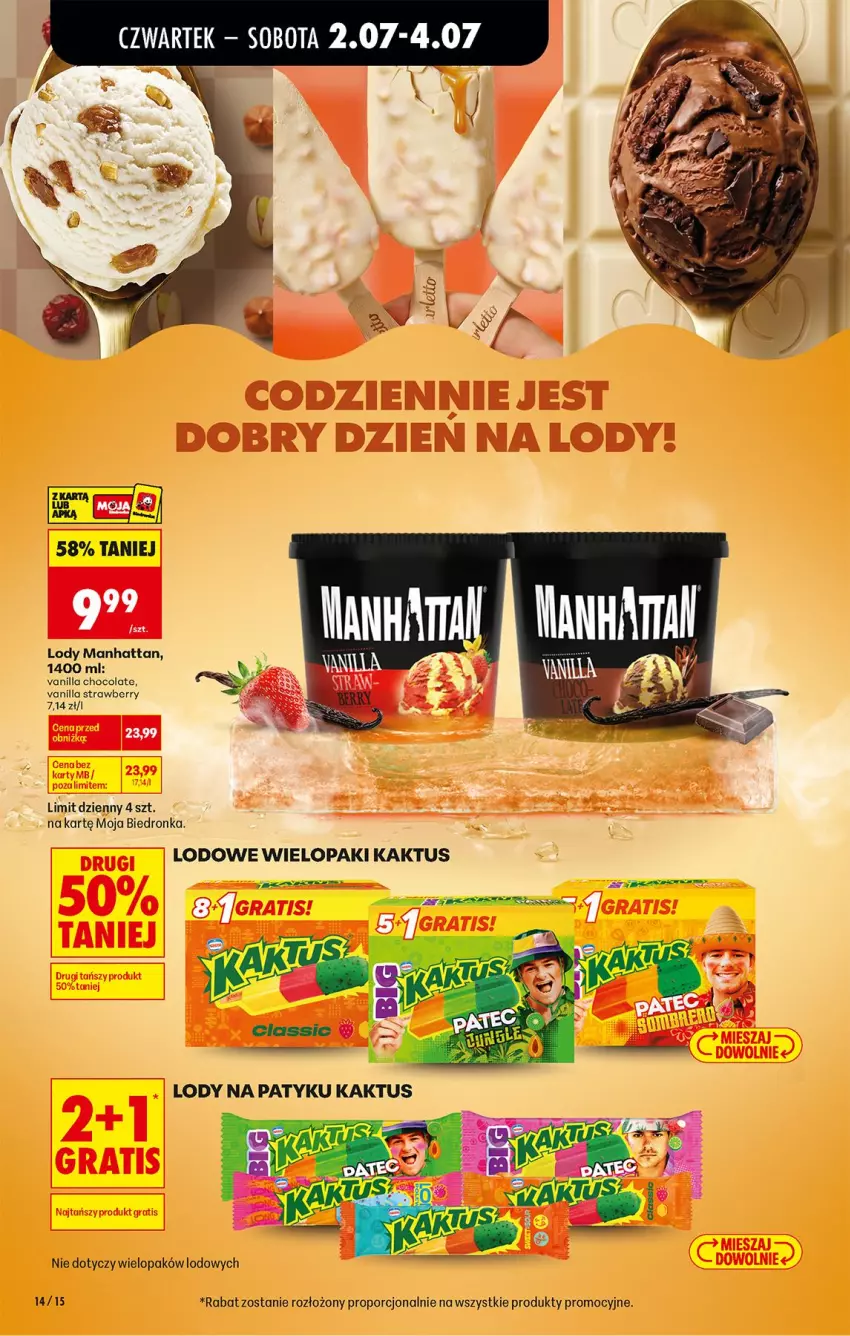 Gazetka promocyjna Biedronka - Od Czwartku - ważna 02.07 do 08.07.2026 - strona 14 - produkty: Kaktus, Lody, Por