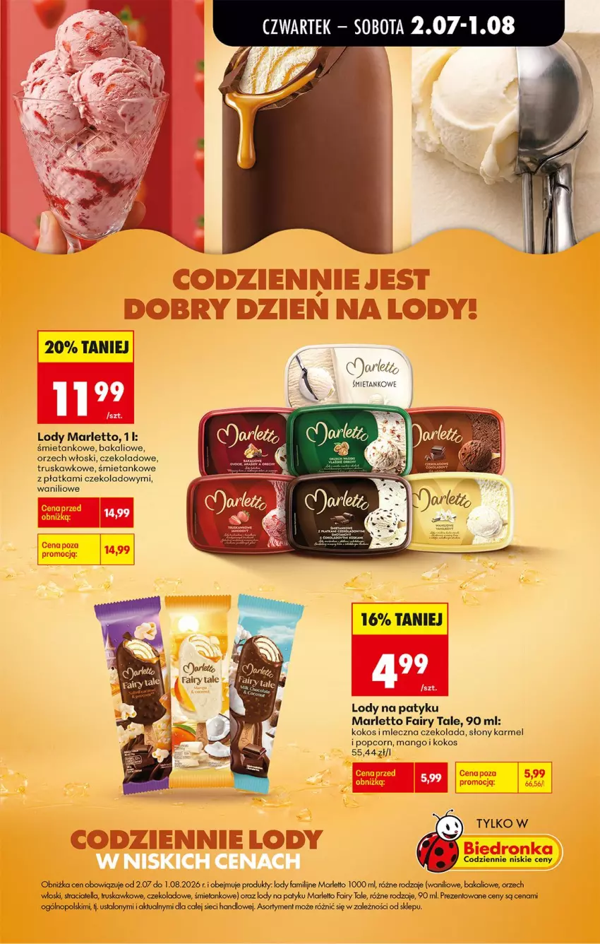 Gazetka promocyjna Biedronka - Od Czwartku - ważna 02.07 do 08.07.2026 - strona 15 - produkty: Czekolada, Fa, Fairy, Kokos, Lody, Mango, Popcorn