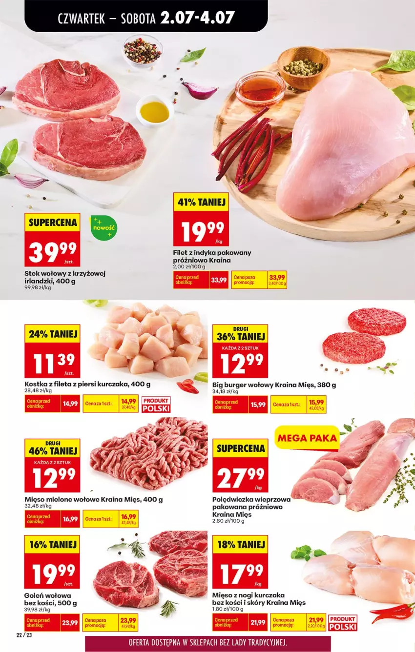 Gazetka promocyjna Biedronka - Od Czwartku - ważna 02.07 do 08.07.2026 - strona 24 - produkty: Burger, Kurczak, Mięso, Mięso mielone, Polędwiczka wieprzowa, Por, Stek, Stek wołowy