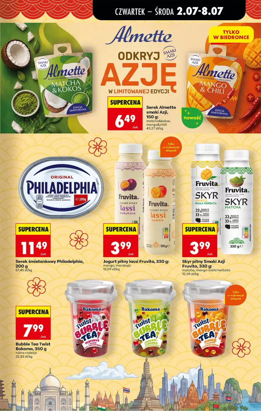Gazetka promocyjna Biedronka - Od Czwartku - ważna 02.07 do 08.07.2026 - strona 35 - produkty: Almette, Bakoma, Fa, Gin, Herbata, Isla, Jogurt, Jogurt pitny, Kawa, Kokos, Mango, Mleko, Philadelphia, Ser, Serek