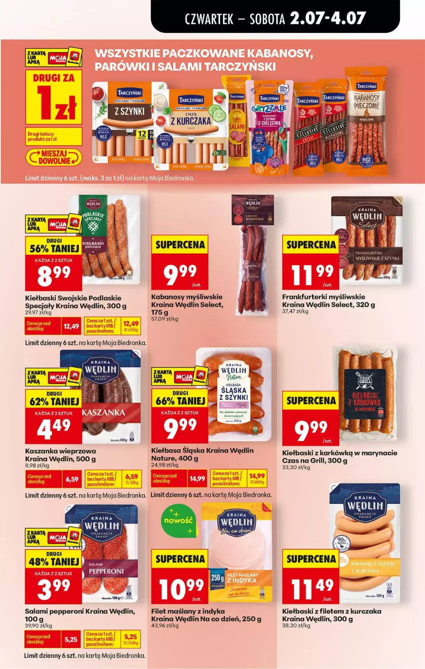 Gazetka promocyjna Biedronka - Od Czwartku - ważna 02.07 do 08.07.2026 - strona 49 - produkty: Fa, Frankfurterki, Grill, Kabanos, Kasza, Kaszanka, Kiełbasa, Kiełbasa śląska, Kurczak, Parówki, Piec, Podlaski, Salami, Ser