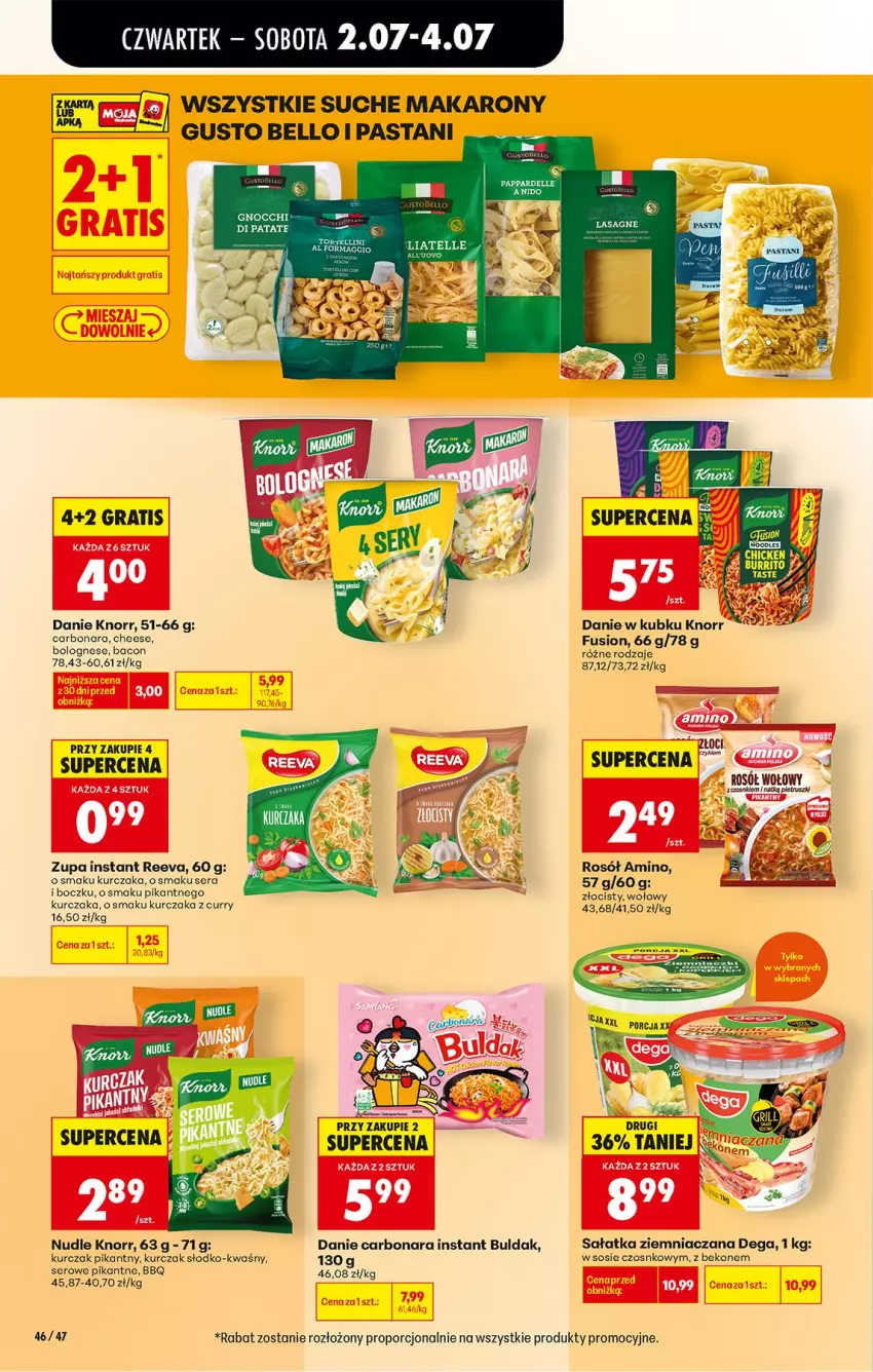 Gazetka promocyjna Biedronka - Od Czwartku - ważna 02.07 do 08.07.2026 - strona 50 - produkty: Beko, Bell, Dega, Dell, Fusion, Gnocchi, Gra, Knorr, Kurczak, Makaron, Por, Rosół, Rosół wołowy, Sałat, Sałatka, Ser, Sos, Zupa