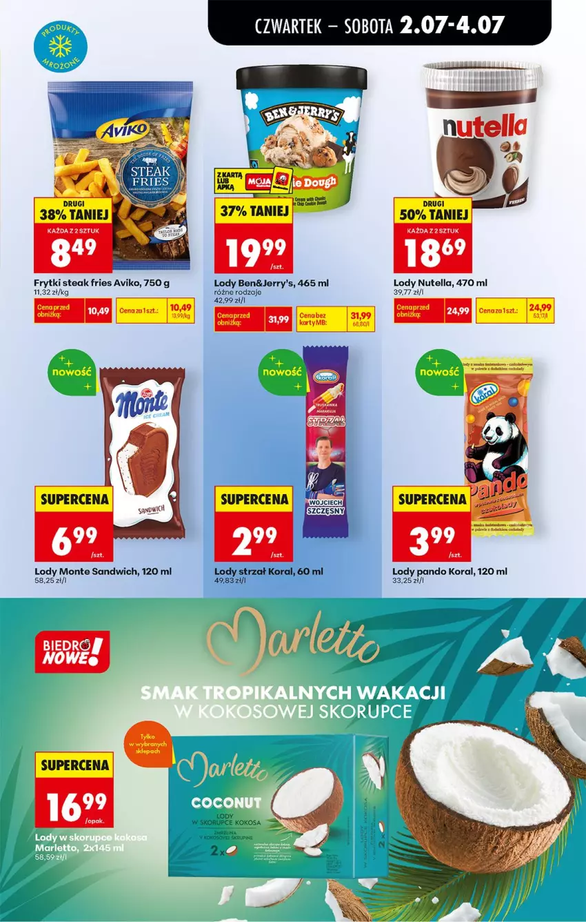 Gazetka promocyjna Biedronka - Od Czwartku - ważna 02.07 do 08.07.2026 - strona 51 - produkty: Frytki, Kokos, Lody, Monte, Nutella